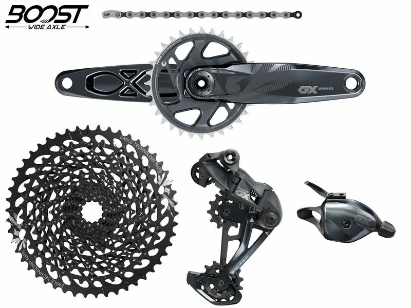 Sram Groupe GX Eagle Gris Lunar 1x12v Avec Pédalier DUB Boost 32T